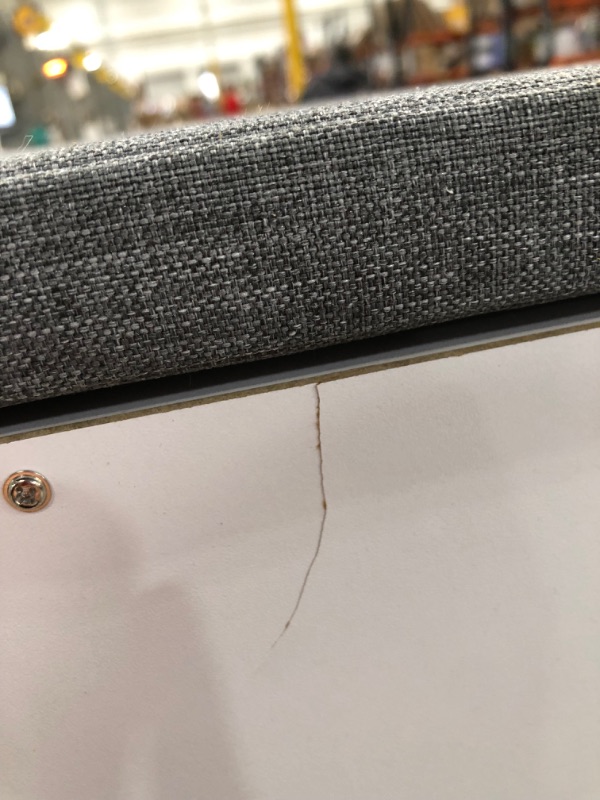 Photo 1 of 41" X 18" 10 TIER BOOKCASE WHITE WITH 1 DRAWER WITH CUSION TOP
**DAMAGED, MINOR CRACKS, USED, STOCK PHOTO NOT FOUND**