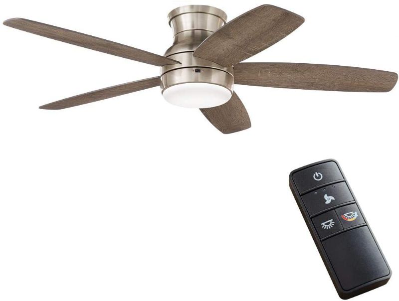 Photo 1 of Home Decorators Collection Ashby Park 52 in. Integrated LED Brushed Nickel Ceiling Fan with Light Kit and Remote Control Color Changing Technology
