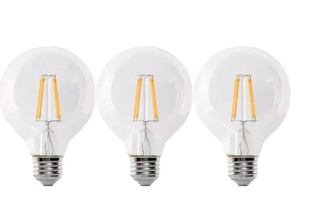 Photo 1 of 100-Watt Equivalent G25 E26 Dimmable Filament CEC 90 CRI Clear Glass LED Light Bulb, Bright White 3000K (3-Pack)
