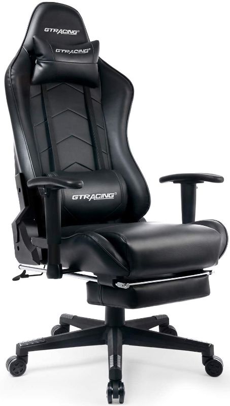 Photo 1 of PARTS ONLY
GTRACING Gaming Chair with Footrest Big and Tall Office Executive Chair Heavy Duty Adjustable Recliner with Headrest Lumbar Support Cushion Desk Chair Black
