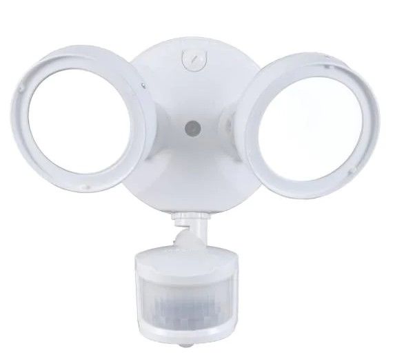 Photo 1 of 180° White Motion Activated Sensor Twin-Head Round Outdoor Integrated LED Security Flood Light
