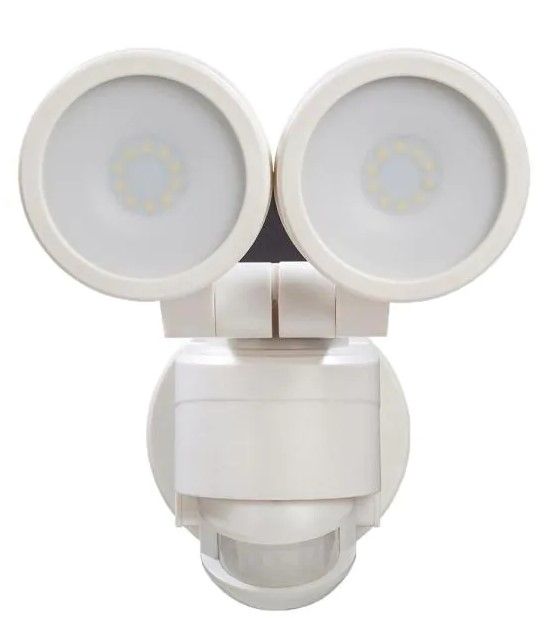 Photo 1 of 180° White Motion Activated Outdoor Integrated LED Twin Head Flood Light
