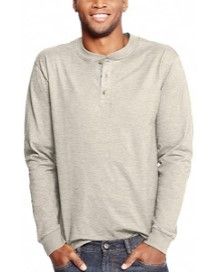 Photo 1 of Hanes Men's Beefy Long Sleeve Henley Shirt
