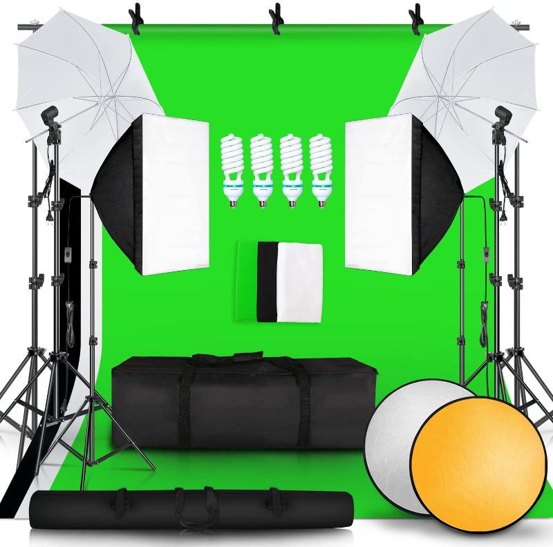 Photo 1 of SH 2.6M x 3M/8.5ft x 10ft Background Support System , Umbrellas Softbox Continuous Lighting Kit for Photo Studio Product,Portrait and Video Shoot Photography
