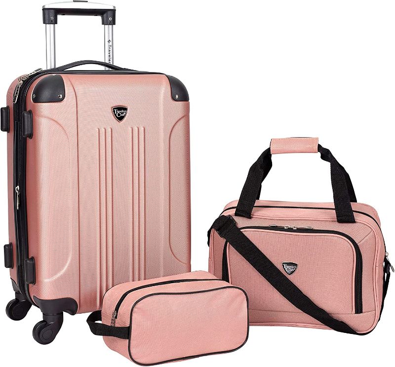 Photo 1 of Travelers Club Sky+ Luggage Set, Rose Gold, 3 Piece
