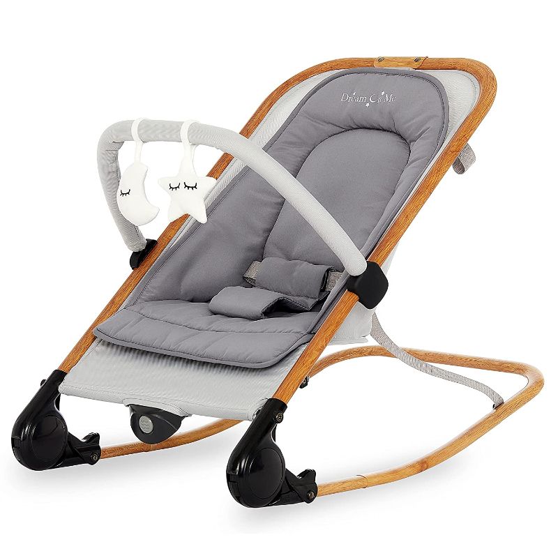 Photo 1 of Dream on Me Rock with me 2-in-1 Rocker and Stationary Seat | Compact Portable Infant Rocker- New born to 20 Lbs. with Removable Toy Bar & Hanging Toy | Comforting Rocking Chair
