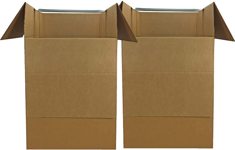 Photo 1 of UBOXES Wardrobe Moving Boxes, 20 x 20 x 34 inch, 2 Pack, Tall Boxes, with Bars
