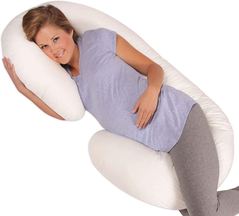 Photo 1 of Leachco Snoogle Original Maternity/Pregnancy Total Body Pillow, Ivory 60 Inch
