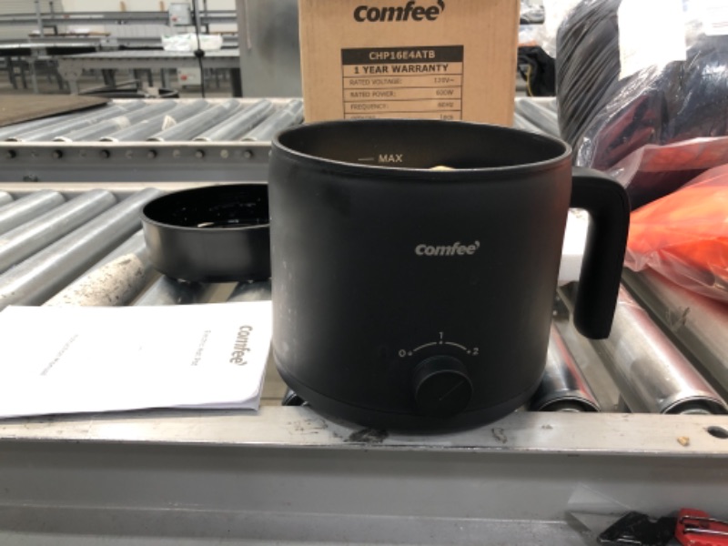 Photo 1 of COMFEE' Electric Kettle and Cooker, 1.2L Multi-Functional Non-Stick Rapid Mini Cooker for Boiling Water, Eggs, Ramen, Soup, Porridge, Pasta, Oatmeal with Power Adjustment and Steam Rack Accessory
