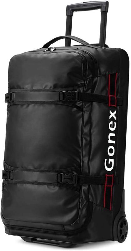 Photo 1 of Gonex Rolling Duffle Bag with Wheels, 70L Water Repellent Wheeled Travel Duffel Luggage with Rollers 30 inch, Black
