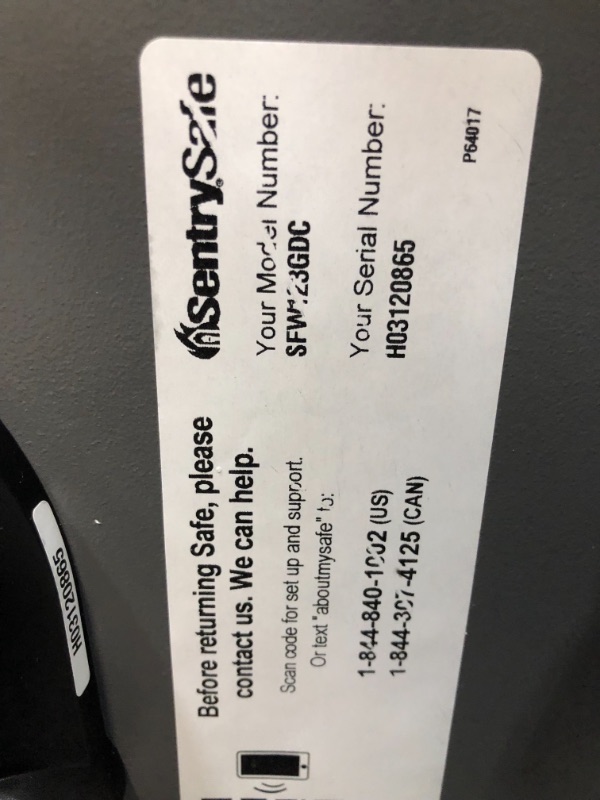 Photo 3 of LOCKED AND NO KEY*
SentrySafe SFW123GDC Fireproof Waterproof Safe with Digital Keypad, 1.23 Cubic Feet, Gun Metal Gray
