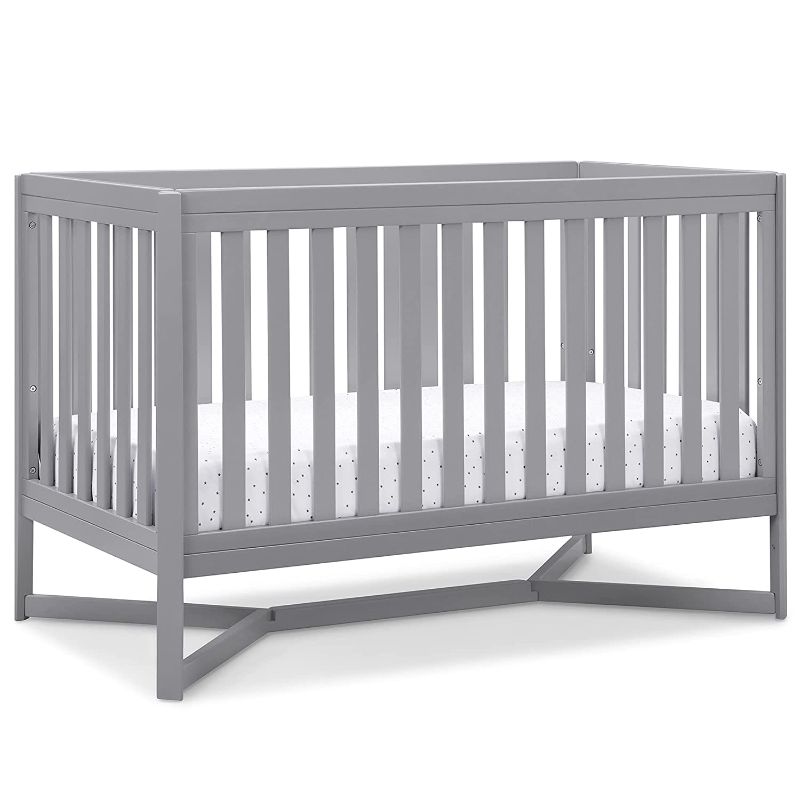 Photo 1 of Delta Children Tribeca 4-in-1 Convertible Crib, White and Gray
55"W x 30.5"D x 36"H | Easy assembly