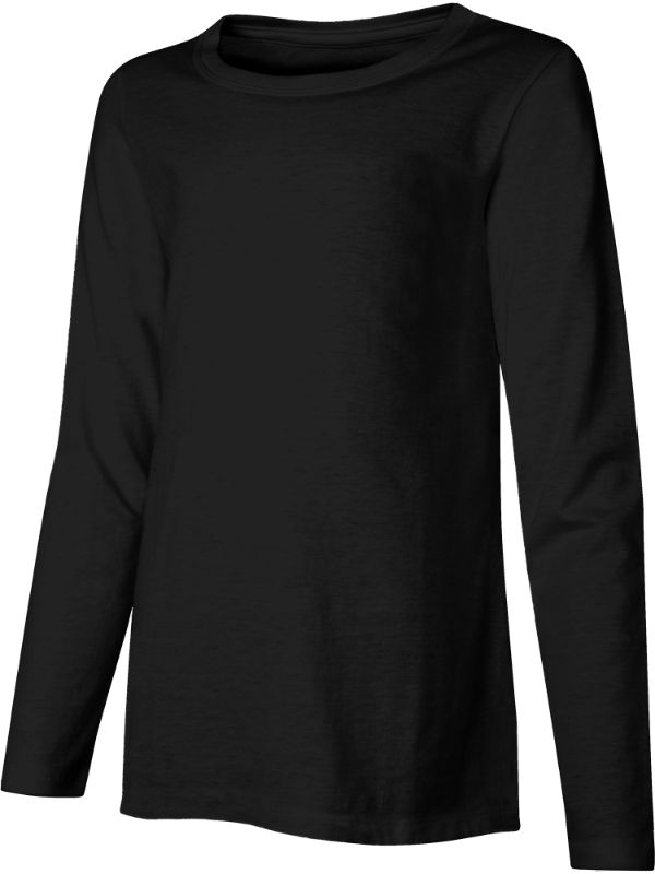 Photo 1 of Hanes Girls' Long-Sleeve Crewneck T-Shirt Black S 6x
