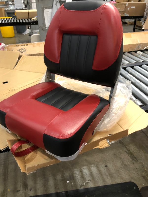 Photo 2 of 
XGEAR Deluxe Low Back Boat Seat, Fold-Down Fishing Boat Seat
Color:A-Black/Red, 1 Seat