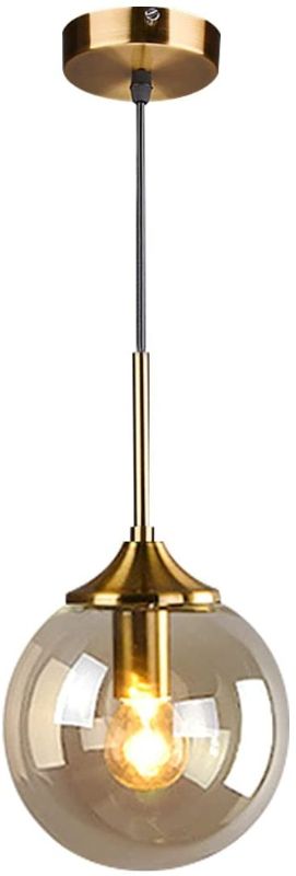 Photo 1 of ***New***
KCO Lighting Mid Century Pendant Light Gold Glass Globe Hanging Light 1-Light Adjustable Modern Ceiling Pendant Light Fixture for Dining Room Kitchen Island Bedroom (Amber)
