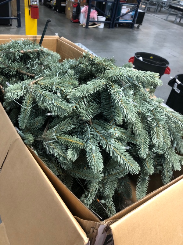 Photo 2 of ***PARTS ONLY***, ***Package damaged from shipment***
Home Accents Holiday
7.5 ft Asher Blue Spruce Pre-Lit LED Artificial Christmas Tree with 700 8-Function Color Changing Mini Lights