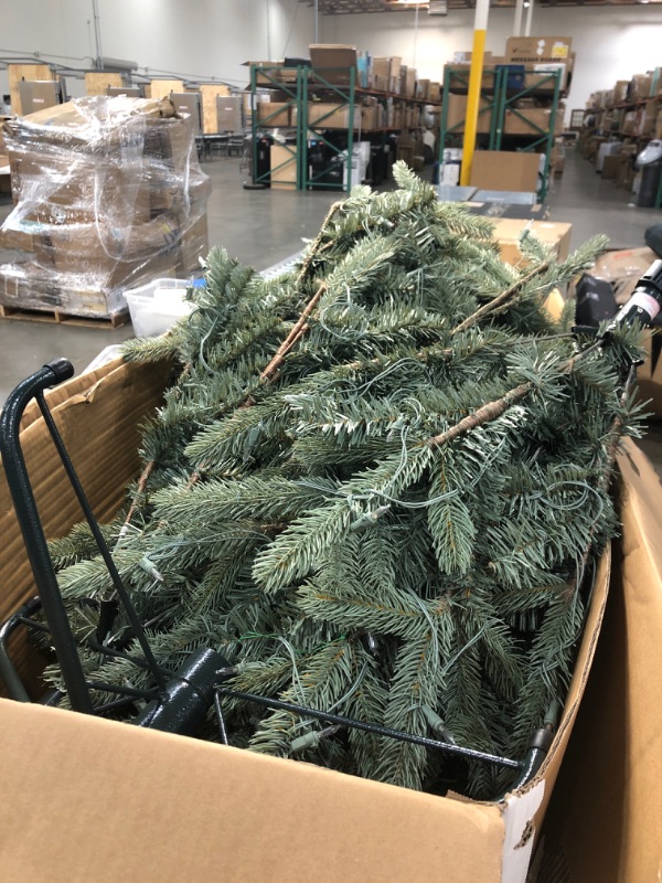 Photo 3 of ***PARTS ONLY***, ***Package damaged from shipment***
Home Accents Holiday
7.5 ft Asher Blue Spruce Pre-Lit LED Artificial Christmas Tree with 700 8-Function Color Changing Mini Lights