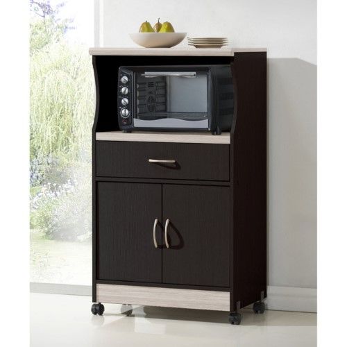 Photo 1 of ***Parts Only***
HODEDAH Grey Microwave Cart with Storage, Chocolate-Grey
