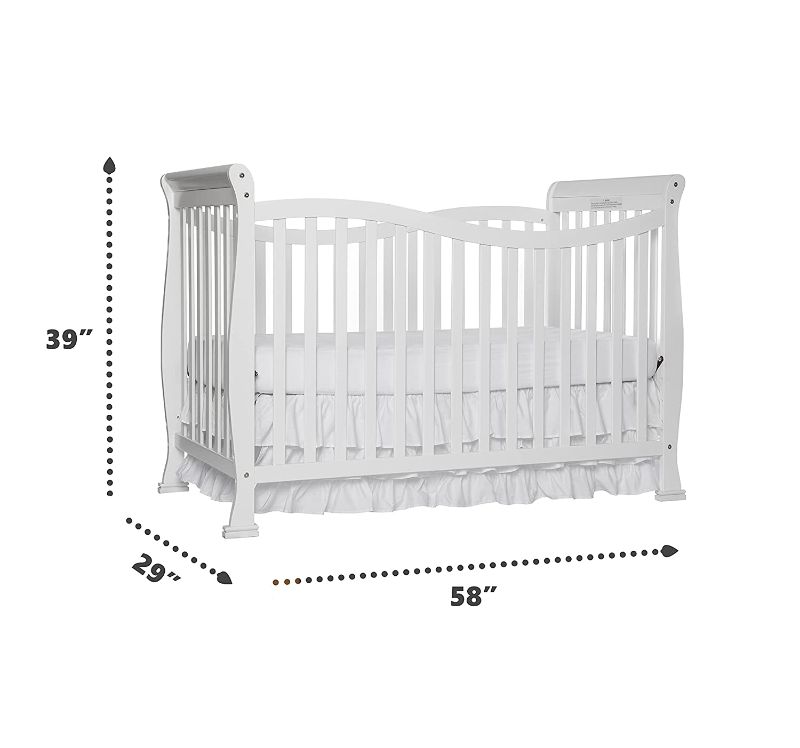 Photo 1 of Dream On Me Violet 7 in 1 Convertible Life Style Crib in White, Greenguard Gold Certified , 29x39x58 Inch (Pack of 1)
