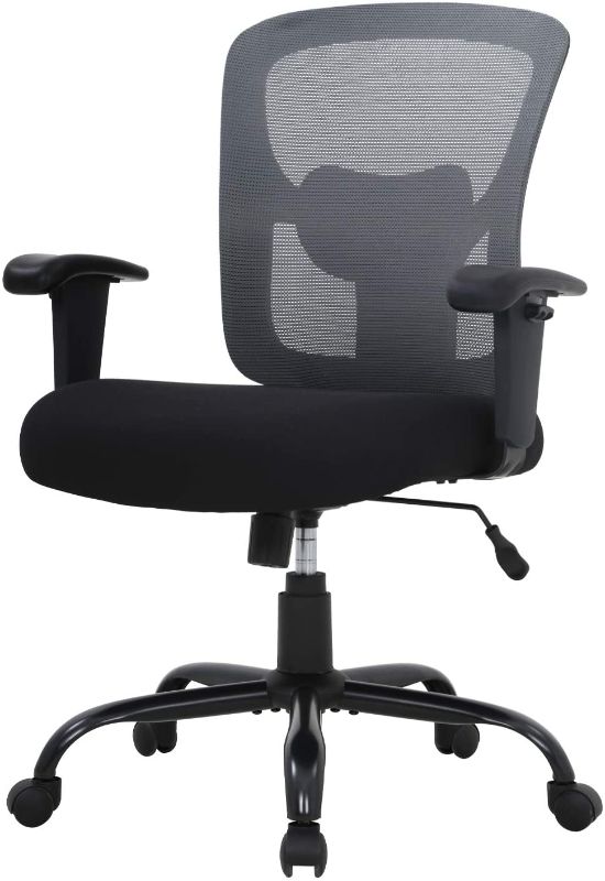 Photo 1 of Big and Tall Office Chair 400lbs Desk Chair Mesh Computer Chair with Lumbar Support Wide Seat Adjust Arms Rolling Swivel High Back Task Executive Ergonomic Chair for Home Office (Grey) 25"D x 29"W x 43"H

