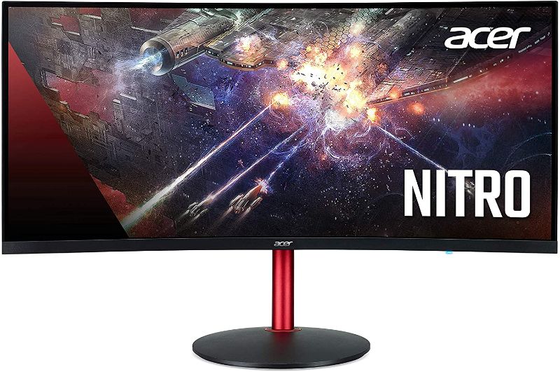 Photo 1 of Acer Nitro XZ342CK Pbmiiphx 34" 1500R Curved WQHD (3440 x 1440) VA Gaming Monitor with AMD Radeon Freesync, VESA Certified DisplayHDR400, 95% sRGB, 144Hz, 1ms VRB (Display Port & 2 x HDMI 2.0 Ports)