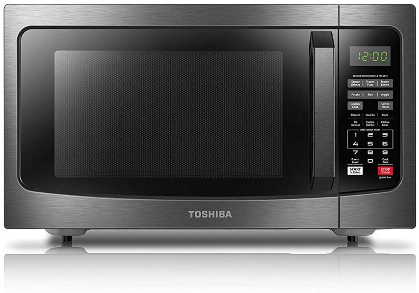 Photo 1 of damaged
Toshiba EM131A5C-BS Microwave Oven with Smart Sensor, Easy Clean Interior, ECO Mode and Sound On/Off, 1.2 Cu Ft, Black Stainless Steel