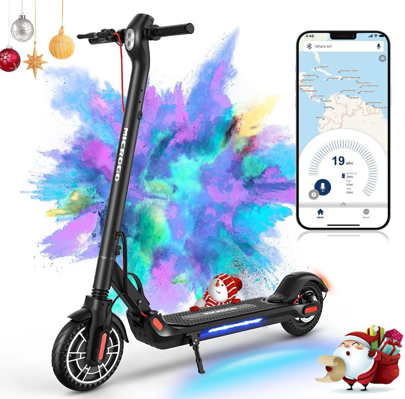 Photo 1 of 2021 NEW MICROGO M5 Pro Electric Kick Scooter for Adults, Pneumatic Off-Road Tires, Large LED Panel, App Control, 350W Motor, 19MPH 18.5Miles, Long-Range Battery, for Commuter/Travel, Foldable Scooter MISSING CHARGER. UNABLE TO TEST.
