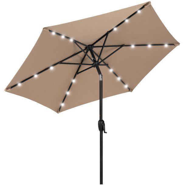 Photo 1 of 10FT Patio Umbrella Solar 32 LED Lighted Outdoor Aluminum Market Umbrella