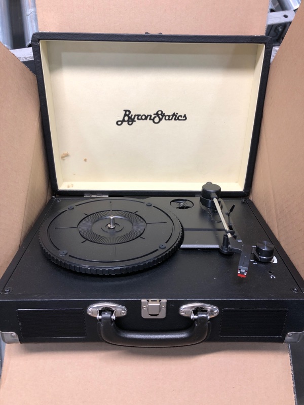 Photo 2 of ByronStatics Record Player, Vinyl Turntable Record Player 3 Speed with Built in Stereo Speakers MISSING WIRES.