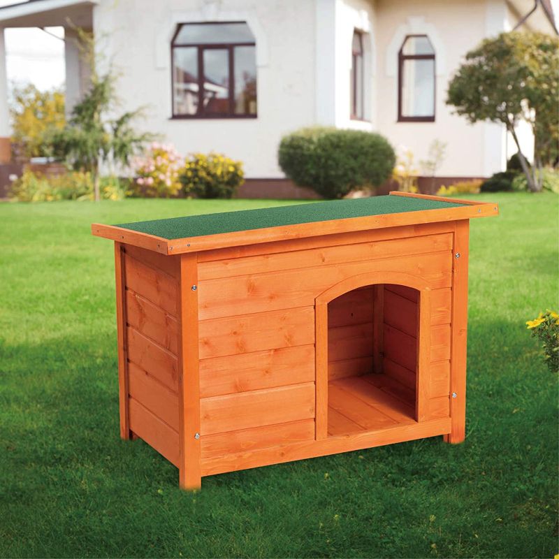 Photo 1 of Aoxun Dog House, Small Cat House Outdoor Chicken Coop/Bunny Cage/Duck Box, Dog Shelter Waterproof Wooden Log Cabin with Door, Small Size(33.5 x 19.6 x 23.6inch)