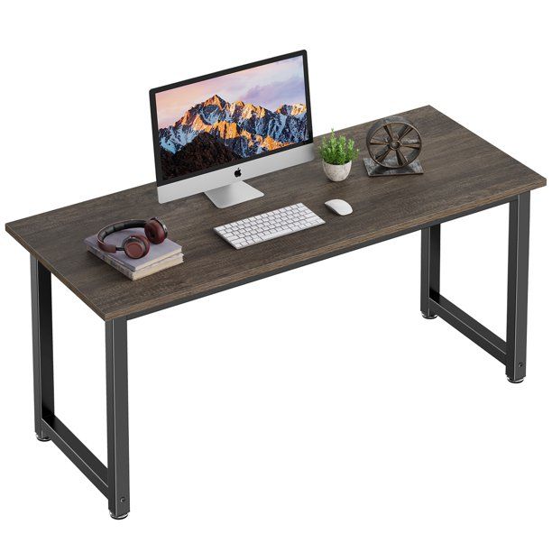 Photo 1 of HOMEMAXS Wooden Computer Desk Modern Writing Desk Laptop Table for Home Office Sofa Side 140x60x75cm (Dark Grey)
