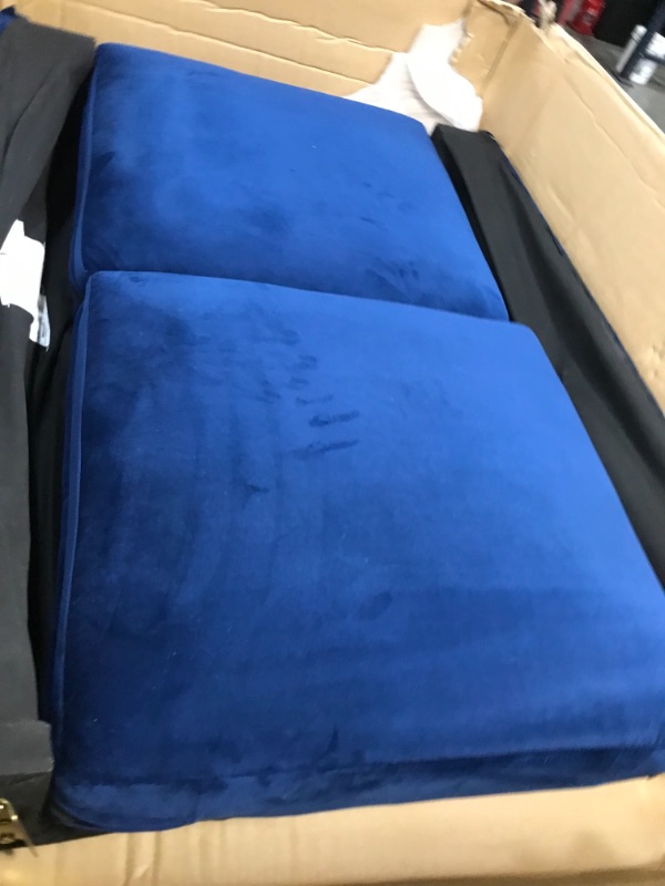 Photo 1 of //MISSING BACK REST****
Christopher Knight Home Karen Traditional Chesterfield Loveseat Sofa, Navy Blue and Dark Brown, 61.75 x 33.75 x 27.75, 306027