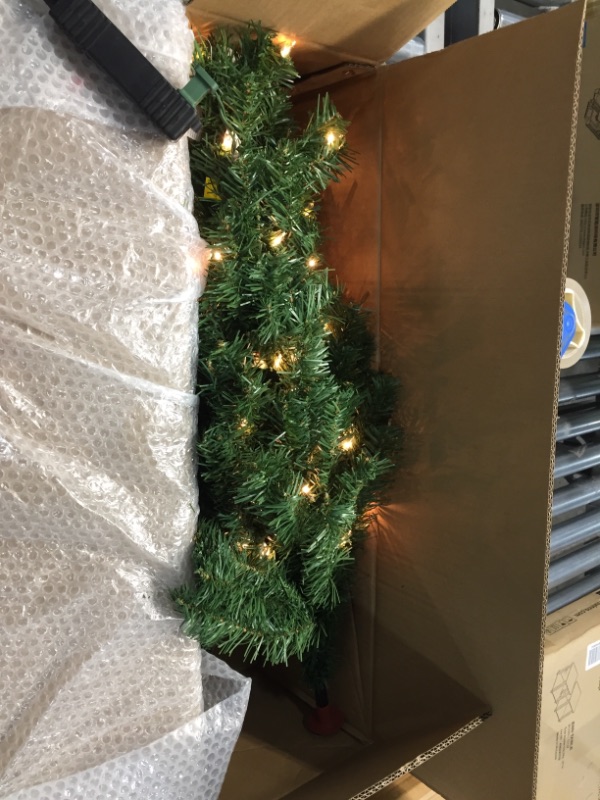 Photo 2 of National Tree Company Pre-Lit Artificial Mini Christmas Tree, Green, Kincaid Spruce, White Lights, Includes Stand, 4 Feet
//POWERS ON!
