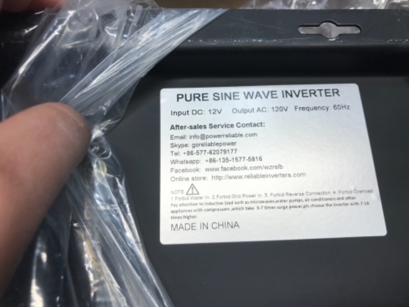 Photo 6 of WZRELB Home Power Supply Off Grid Pure Sine Wave 12Vdc to 120Vac 60Hz 4000W Power inverter Off Grid Application Power Converter, (RBP400012B1)
