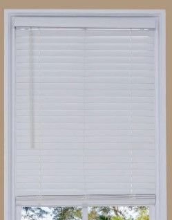 Photo 1 of 
Cut-to-Width White Cordless 2 in. Faux Wood Blind - 66.5 in. W x 72 in. L