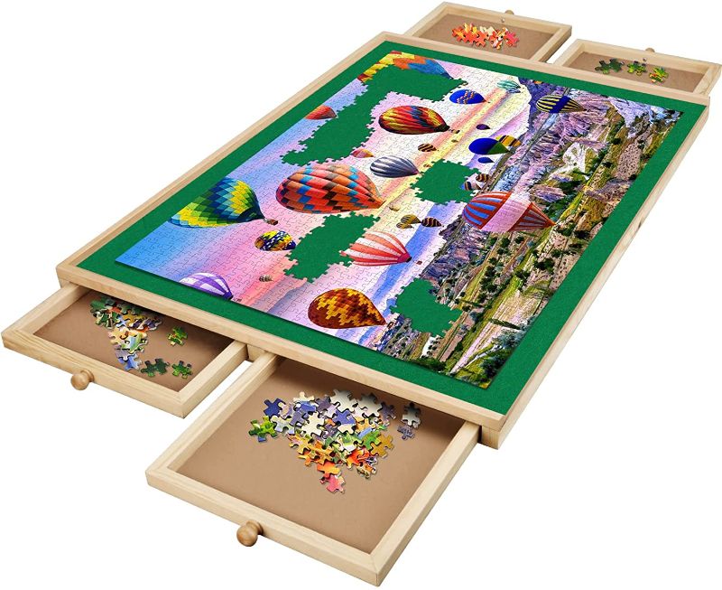 Photo 1 of Lovinouse Premium 1500 Piece Puzzle Board, Wooden Puzzle Table with Drawers, Puzzle Organizer
