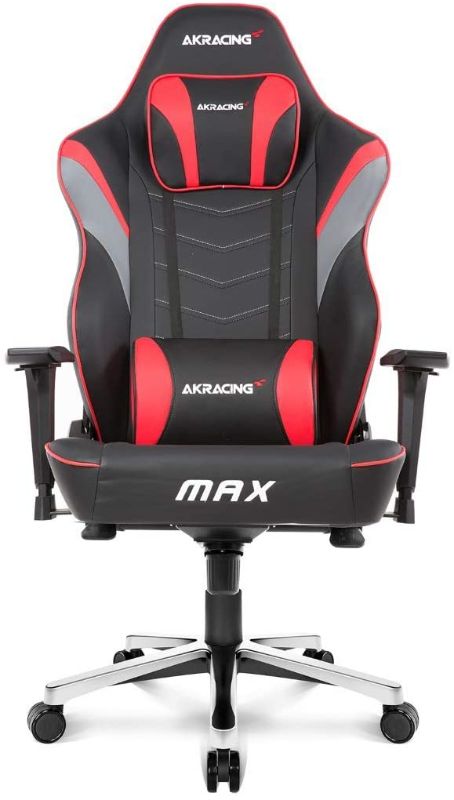 Photo 1 of AKRacing Masters Series Max Gaming Chair with Wide Flat Seat, 400 Lbs Weight Limit, Rocker and Seat Height Adjustment Mechanisms - Red

//DAMAGE/MISSING HARDWARE