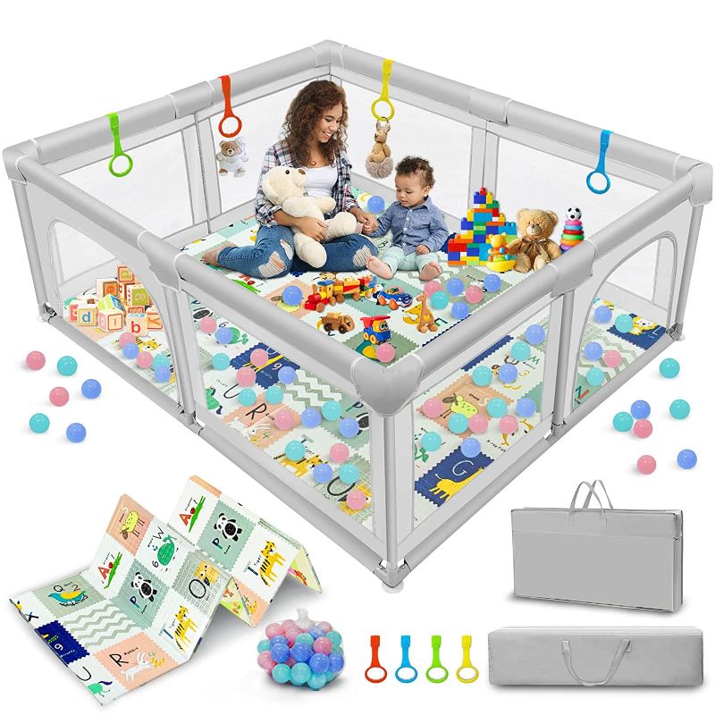 Photo 1 of Aotolo Baby Playpen, Large Playpen with Mat for Toddlers