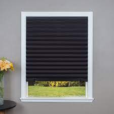 Photo 1 of 36" x 75", Black Vinyl Room Darkening Pleated Window Shade