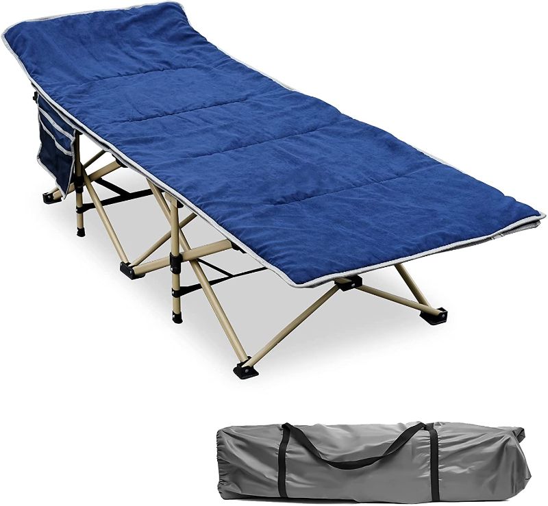 Photo 1 of ***PREVIOUSLY USED***
WAKEDALE Adult Folding Camping Cot, Heavy Duty Cots Double Layer Travel Military Portable Collapsible Sleeping Bed whit Convenient Side Pockets office for Indoor & Outdoor Use