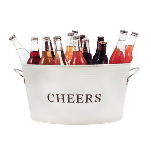 Photo 1 of ***DAMAGED***
Twine Rustic Farmhouse Decor Ice Bucket and Galvanized Cheers Tub, 6.3 Gallons, Cream
