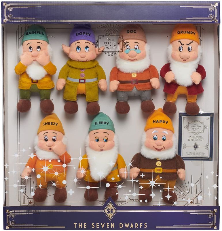 Photo 1 of Disney Treasures from The Vault, Limited Edition The Seven Dwarfs Plush Set, Amazon Exclusive
