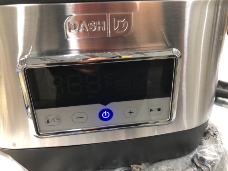 Photo 2 of *NONFUNCTIONAL** Dash Chef Series Stainless Steel Sous Vide, Temperature Control For Steak/Poultry/Seafood/Vegetables with Automatic Timer & Vacuum Bags + Pump Included, 8.5 Quart
