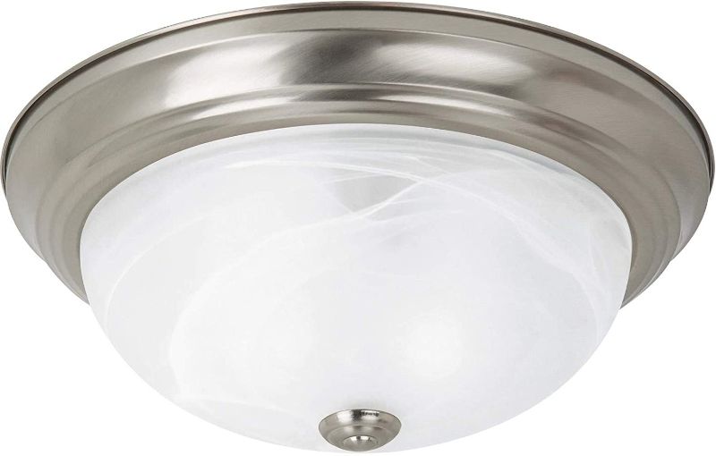 Photo 1 of *INCOMPLETE* Sea Gull Lighting Generation 75942EN3-962 Transitional Two Light Flush Mount from Seagull-Windgate Collection in Pewter, Silver Finish, Brushed Nickel
