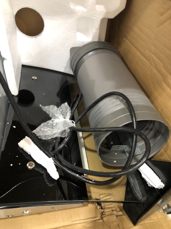 Photo 1 of Comfee CVG36W8AST 36 Inches Ducted Wall Mount Vent Range Hood with 450 CFM 3 Speed Exhaust Fan, Baffle Filters, Curved Glass, 2 LED Lights, Convertible to Ductless, Stainless Steel
