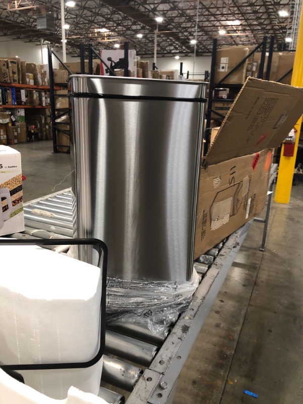Photo 1 of ITouchless Stainless Steel Sensor Trash Can with AbsorbX Odor Control System, Silver, 13 Gal. (DZT13)
