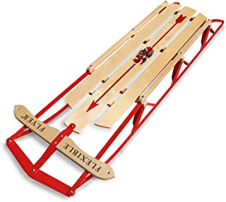 Photo 1 of Flexible Flyer Metal Runner Sled. Steel & Wood Steering Snow Slider
