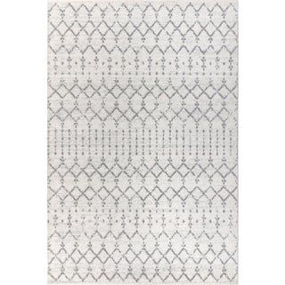 Photo 1 of 5' x 8'- Moroccan Hype Boho Vintage Diamond  Area Rug, CREAM/GRAY
