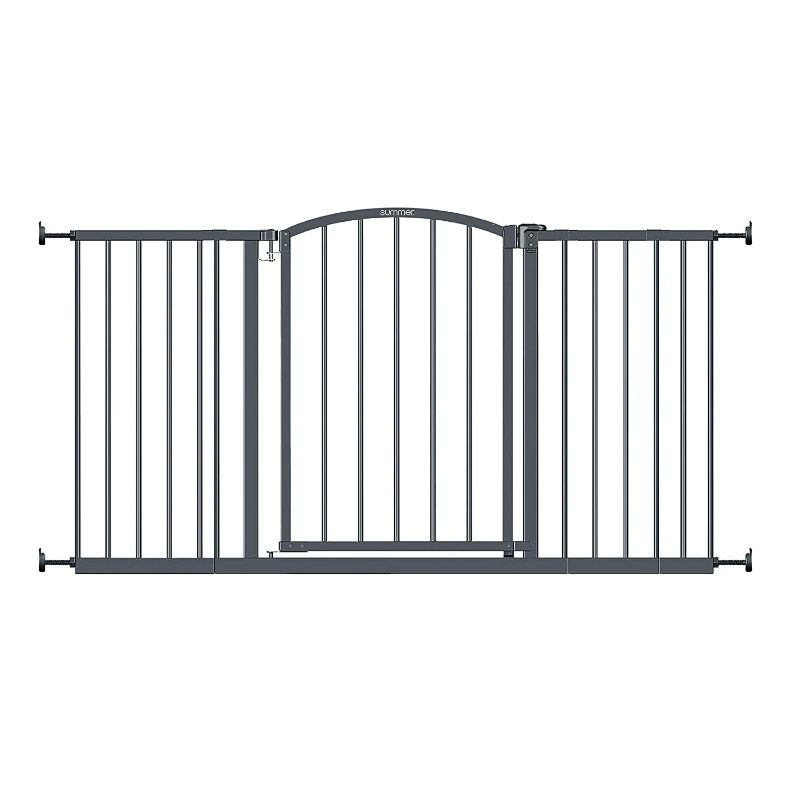 Photo 1 of 27" Summer Extra Wide Decor Safety Baby Gate, Gray