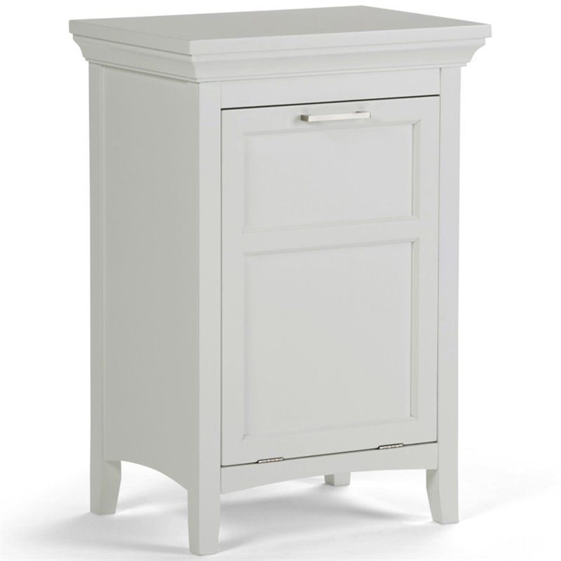 Photo 1 of **MISSING HARDWARE/MANUAL**
Simpli Home Avington 20.5 in. W X 29.9 in. H Laundry Hamper in Pure White
